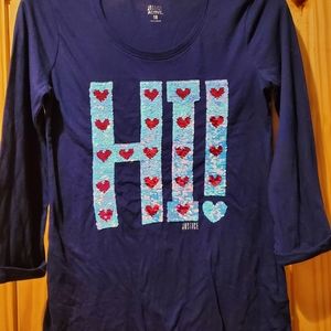 Justice Active Sequin "HI" long sleeve  Tshirt